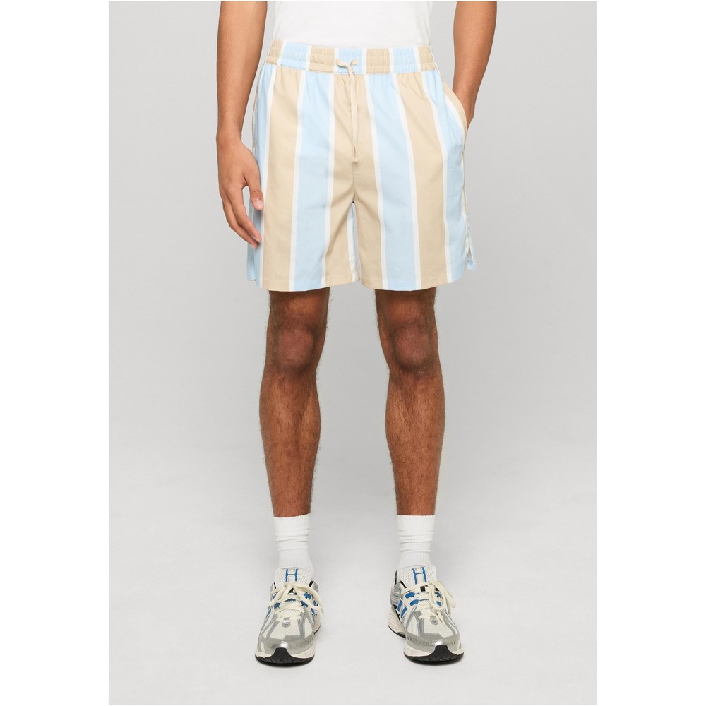 Urban Classics - Summer Stripe Resort Kurze Hose - Beige/Blau